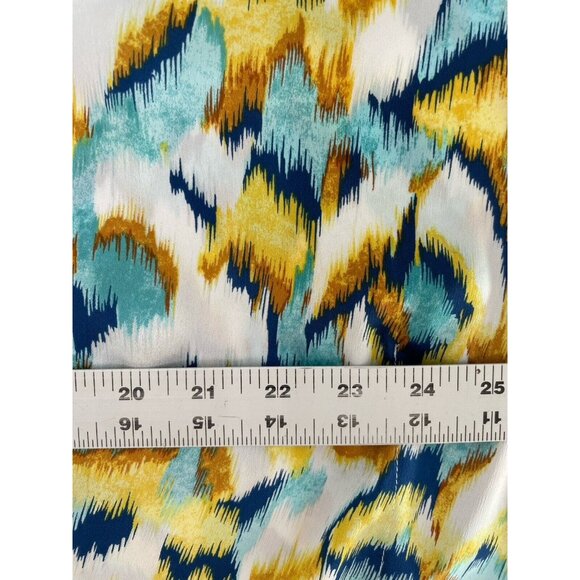 Chicos Ikat Print‎ Satin Poncho Lightweight Tie Front Blouse Sz 1.5 Boho Artsy - Picture 9 of 11